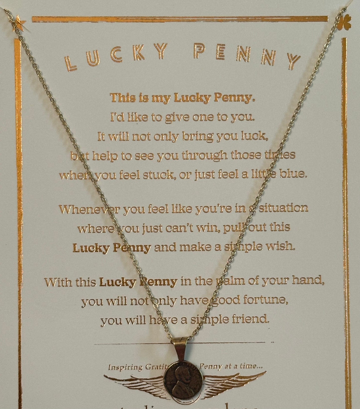 Lucky Penny - Petite Penny Necklace in Yellow Bronze