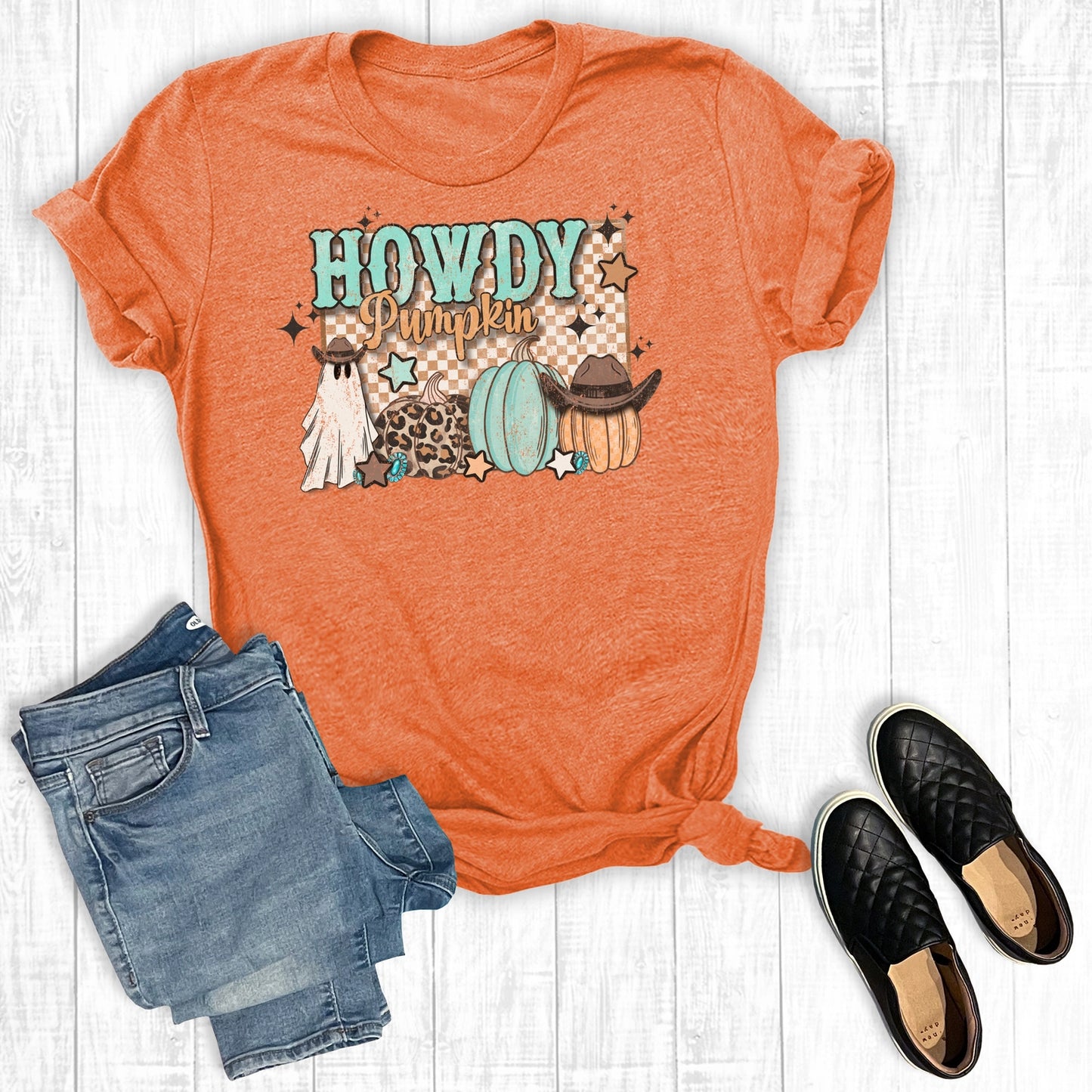 Western Halloween Howdy Pumpkin Graphic Tee