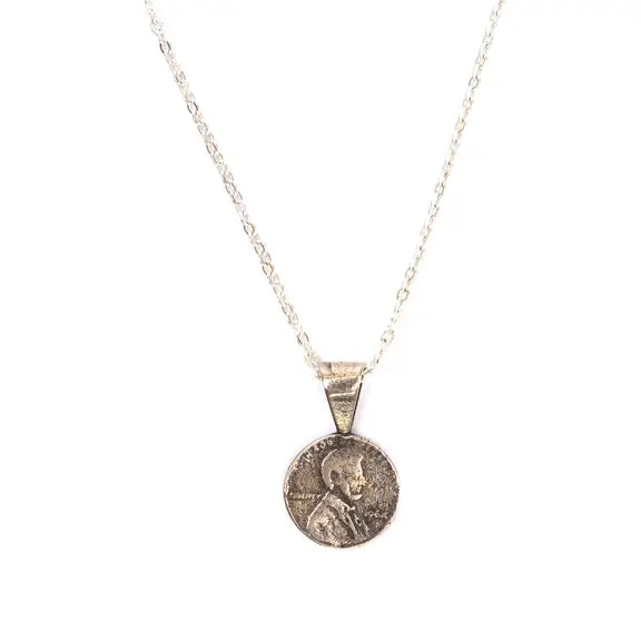 Lucky Penny - Petite Penny Necklace in Yellow Bronze