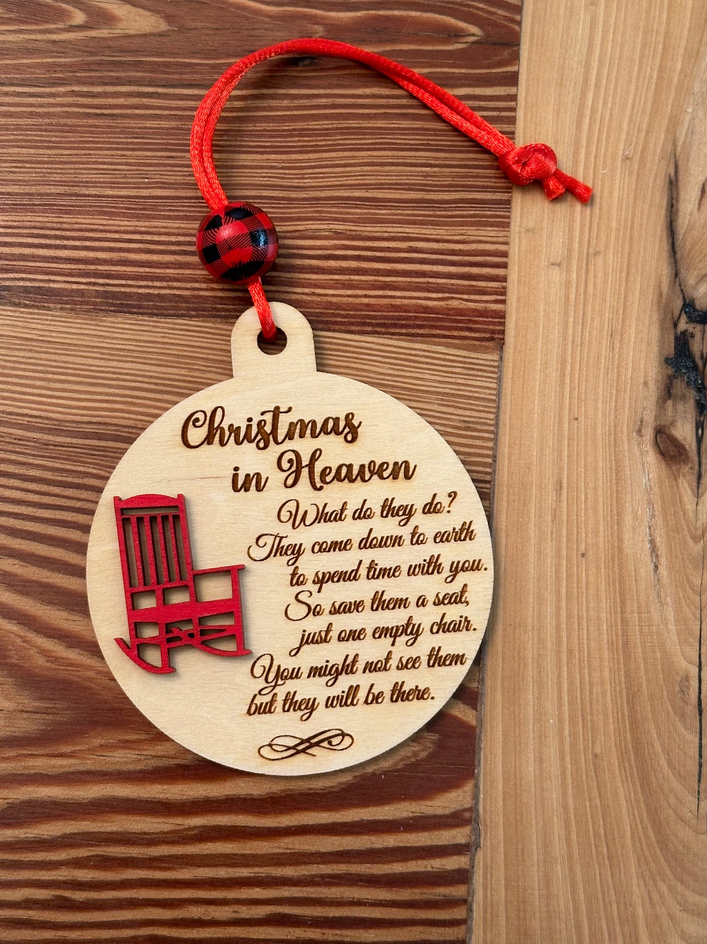 Christmas in Heaven Ornament - Style A  (Empty Chair)