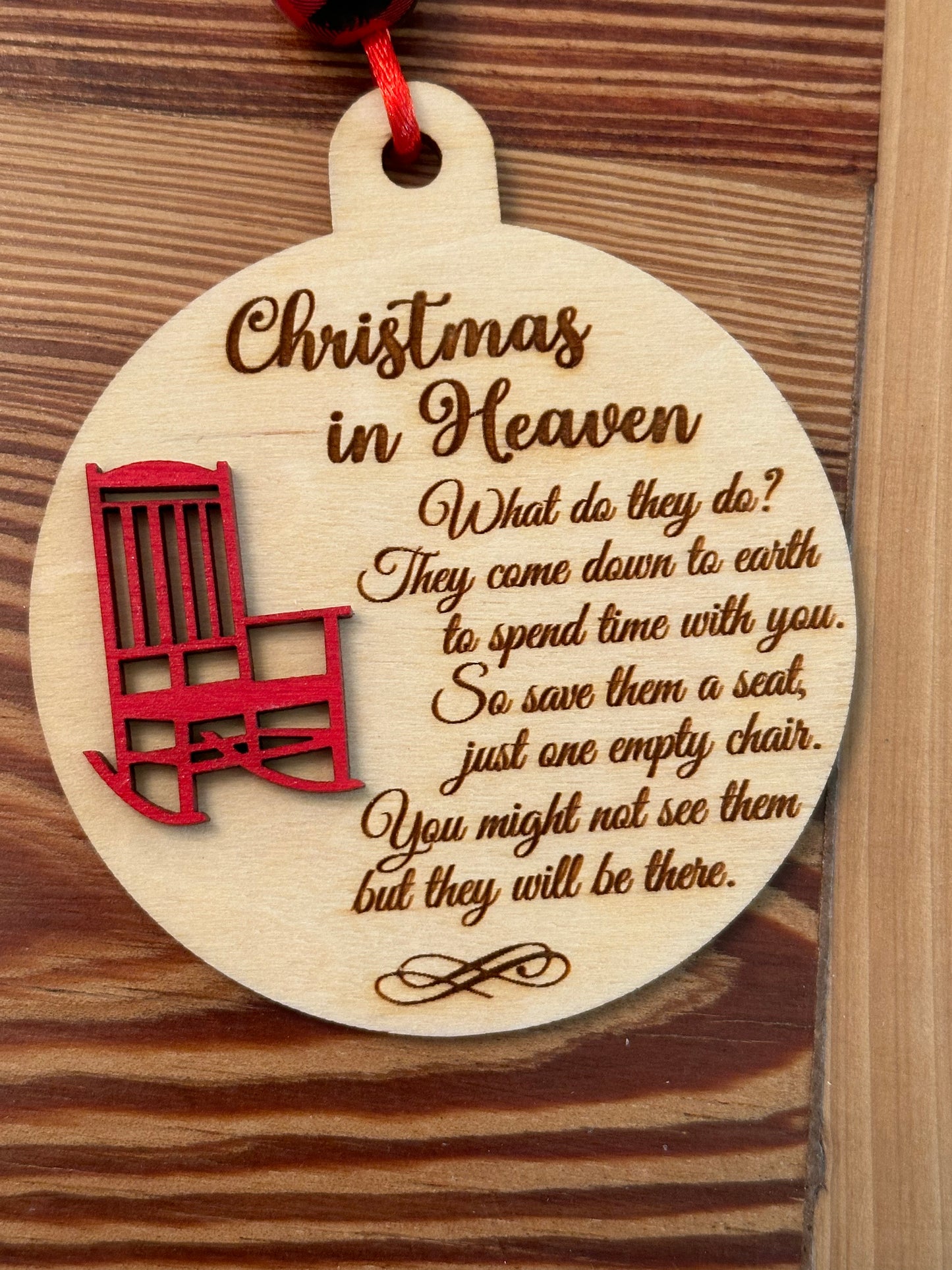 Christmas in Heaven Ornament - Style A  (Empty Chair)